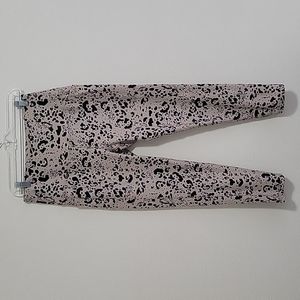 Modern Balance Cheetah Print Ribbed Texture Leggings Women's Size XL Grey and Bl